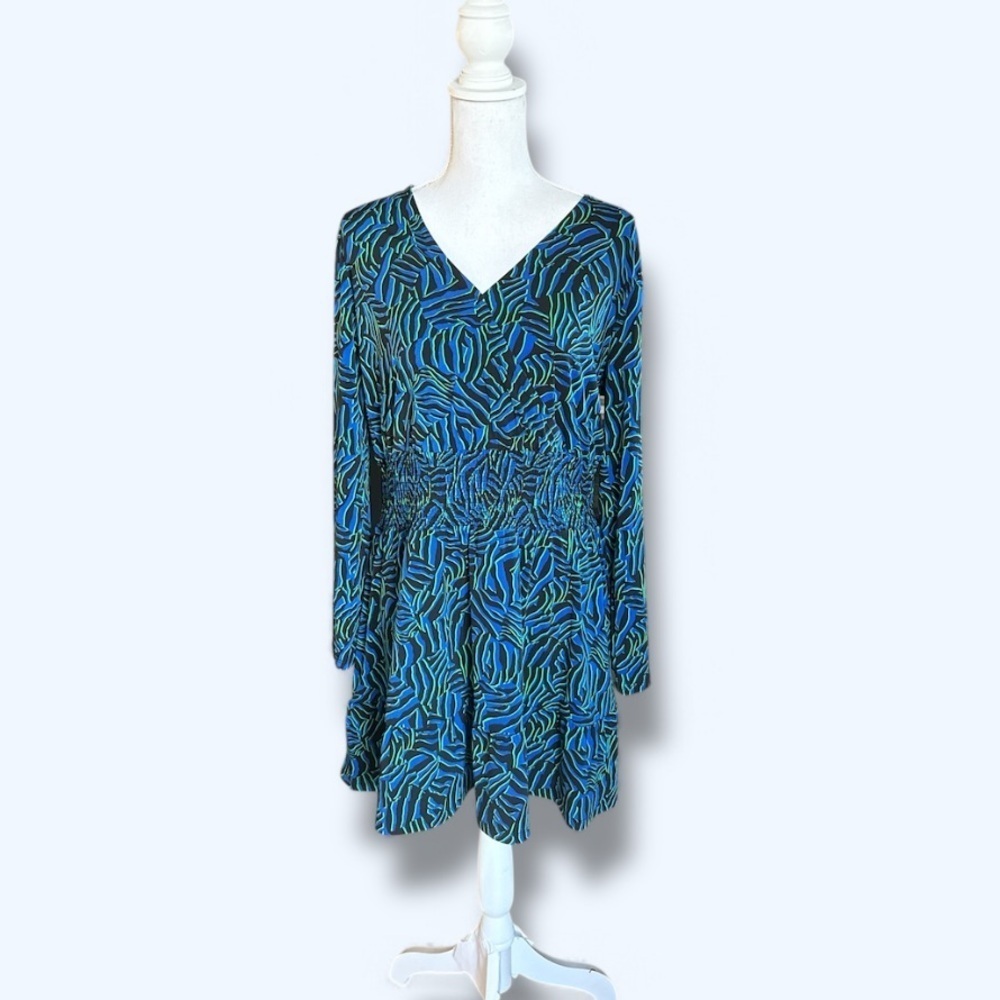 MICHAEL Michael Kors Women's Zebra Printed Wrap Smock Waist Size XL